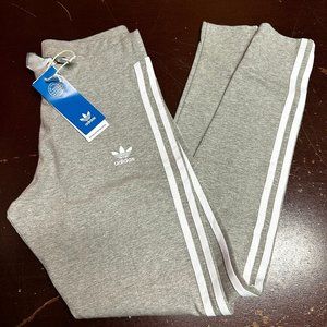 Adidas Womens Gray Heather Adicolor Classics 3 Stripes Pull On Tights Size Small